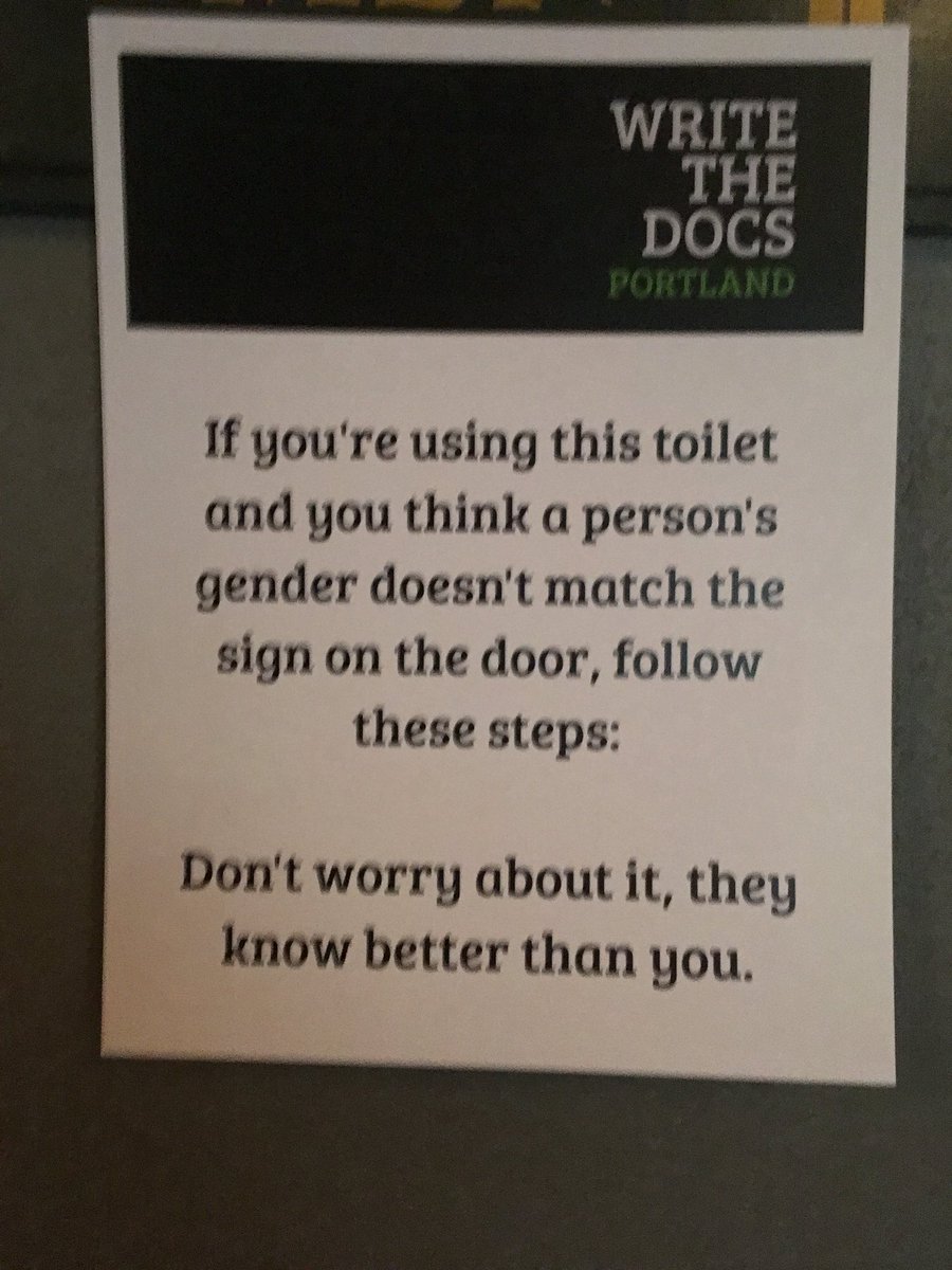 #writethedocs has a nice attitude about restrooms