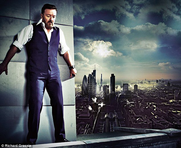 rickygervais's tweet photo. I start pre production on my new Netflix show tomorrow. It's a 6 part, dark comedy, in which I play a man who, after the death of his wife, becomes suicidal but decides to live long enough to punish the world by saying and doing whatever the fuck he likes from now on. https://t.co/7AwmV6rEbd