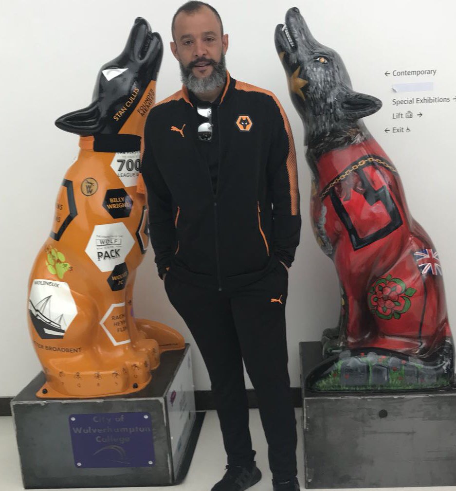 WolvesCouncil's tweet photo. The leader of the pack, @Nuno, meets @Wolvesinwolvo #Proud2BeWolves #wwfc https://t.co/Iy7GaBrnAN