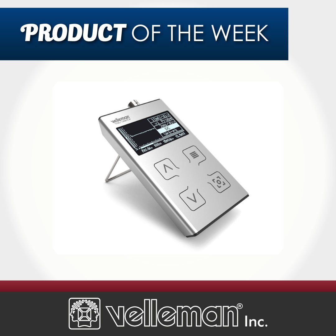 This week's product of the week is the Velleman HPS140MK2: Digital Pocket Oscilloscope.

This pocket-sized digital storage scope includes an 8 bit AD resolution, sample rate of up to 40 MS/s and has an 8 hour operating time. 

vellemanusa.com/products/view/…