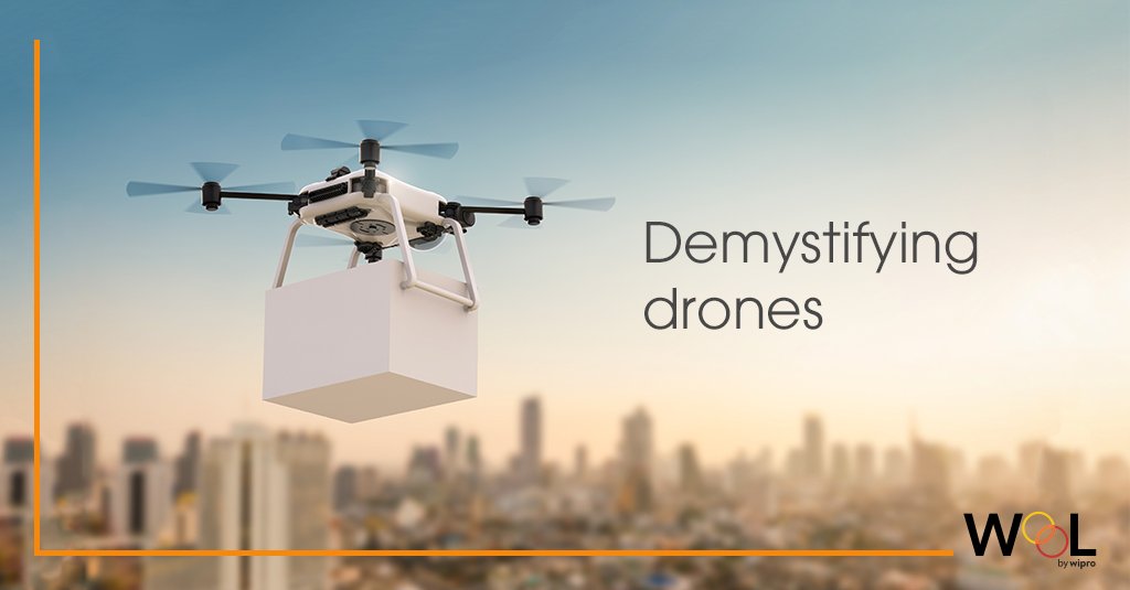 Wipro's tweet photo. Pizza delivery is great, but what else can drones do? Get ready for the drone invasion with the upcoming issue of #WOOLmagazine. #WOOL https://t.co/OWYqnp6lmu