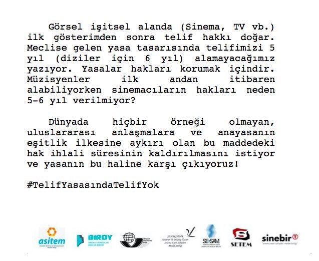 #TelifYasasındaTelifYok