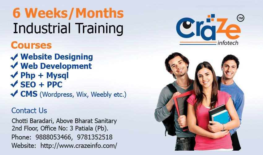 crazeinfo06's tweet photo. To start a career, it is important to have 6 month #industrial_training which makes you able to understand the industry standards and working style. #Craze_Info gives best 6 weeks/months Industrial training in #Patiala.  https://t.co/GCB5C3GC4p https://t.co/IgoH3iYaE1