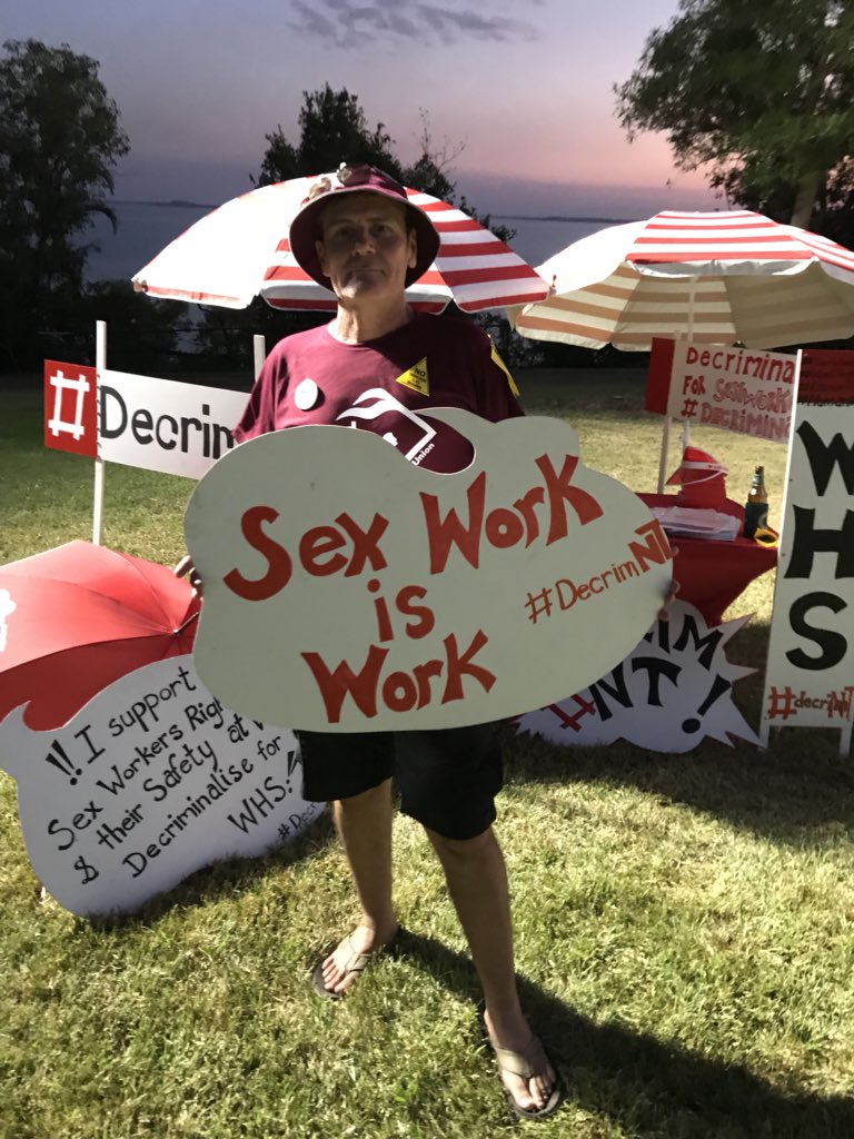 ByronRothschild's tweet photo. #MayDay2018 #ChangeTheRules #DecrimNT  All workers deserve a safe workplace. @woodhousesbrain @HangemHigh8 @UnitedVoiceNT @debbi_lees @UnitedVoiceOz @unionsaustralia https://t.co/Q12reHjjpD
