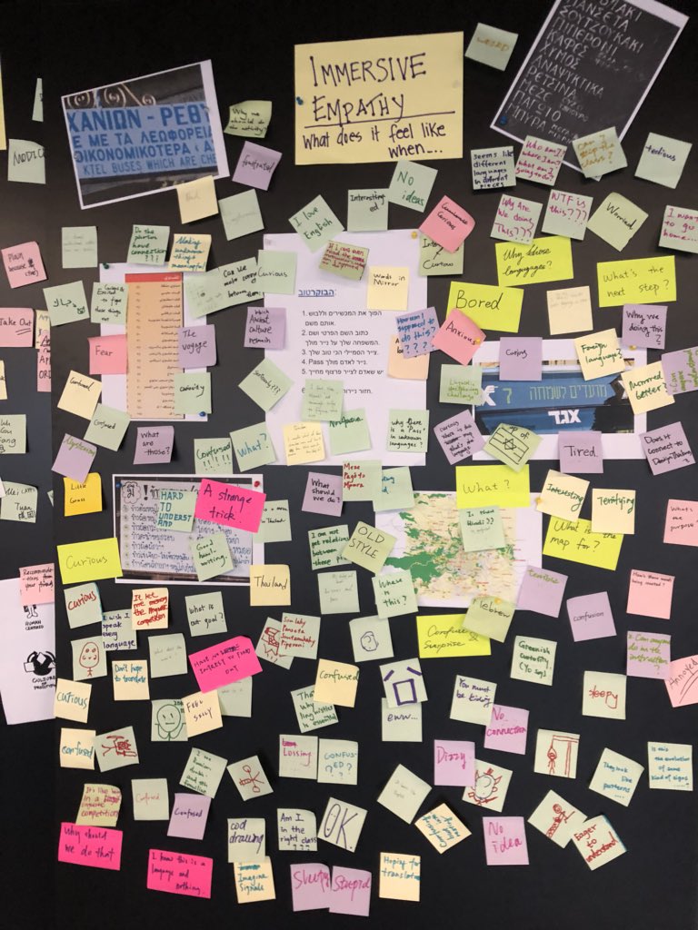 lndeutsch's tweet photo. More thoughts, questions, and feelings added to the immersive empathy activity. Exciting 2 hear their reactions & so many interesting and meaningful insights came up with today’s classes. #empathy2action #gettingvulnerable #deeperlearning #dtk12chat #dtk12china https://t.co/MoNMkGyXOF
