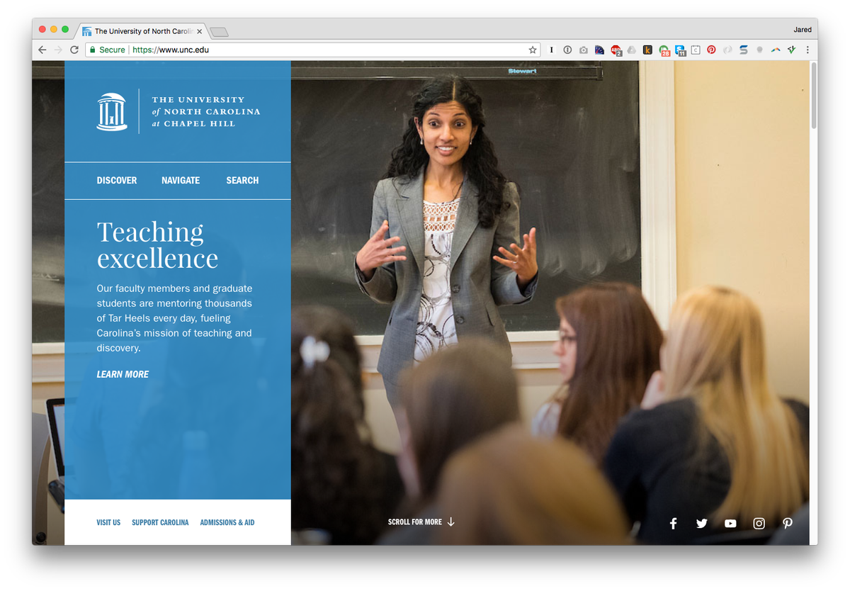 TimberWP's tweet photo. .@UNC just relaunched their site β using Timber! https://t.co/DIIvPpBGMQ