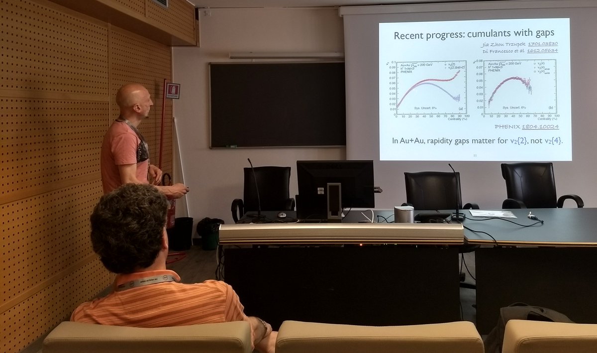 thermalization's tweet image. Jean-Yves Ollitrault @jyollitrault @CNRS @CEAParisSaclay ECT* workshop talk on Flow fluctuations in small systems pre  #SmallSystems #flow #cumulants predictions for @ATLASexperiment &amp;amp;&amp;amp; @CMSexperiment #QM2018 @QM2018
