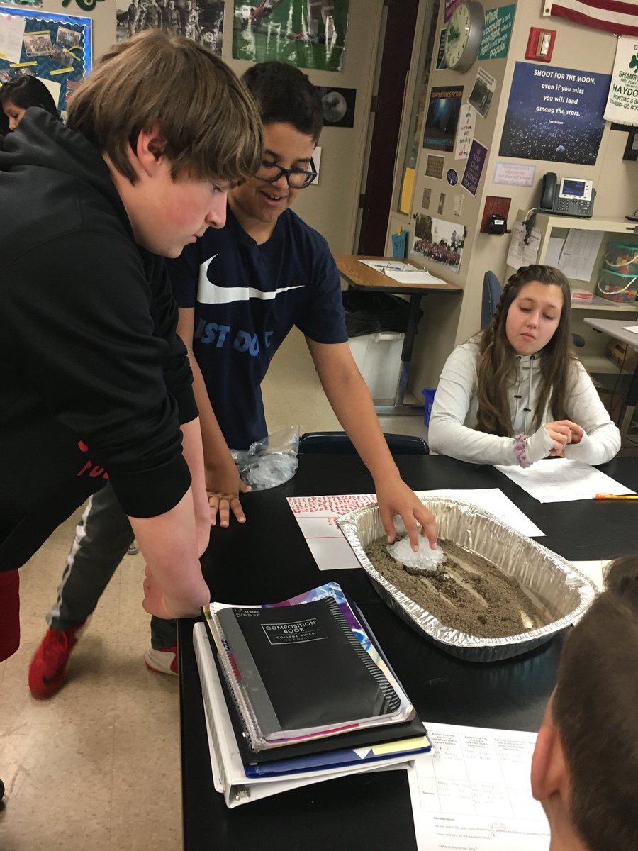 Kmscarpenter's tweet photo. Local glacier experts 😜 explain and demonstrate how glaciers are constructive and destructive, as well as how they shaped Ohio’s topography. @KarrerMS #theDublinDifference https://t.co/xmOVbfiaNW