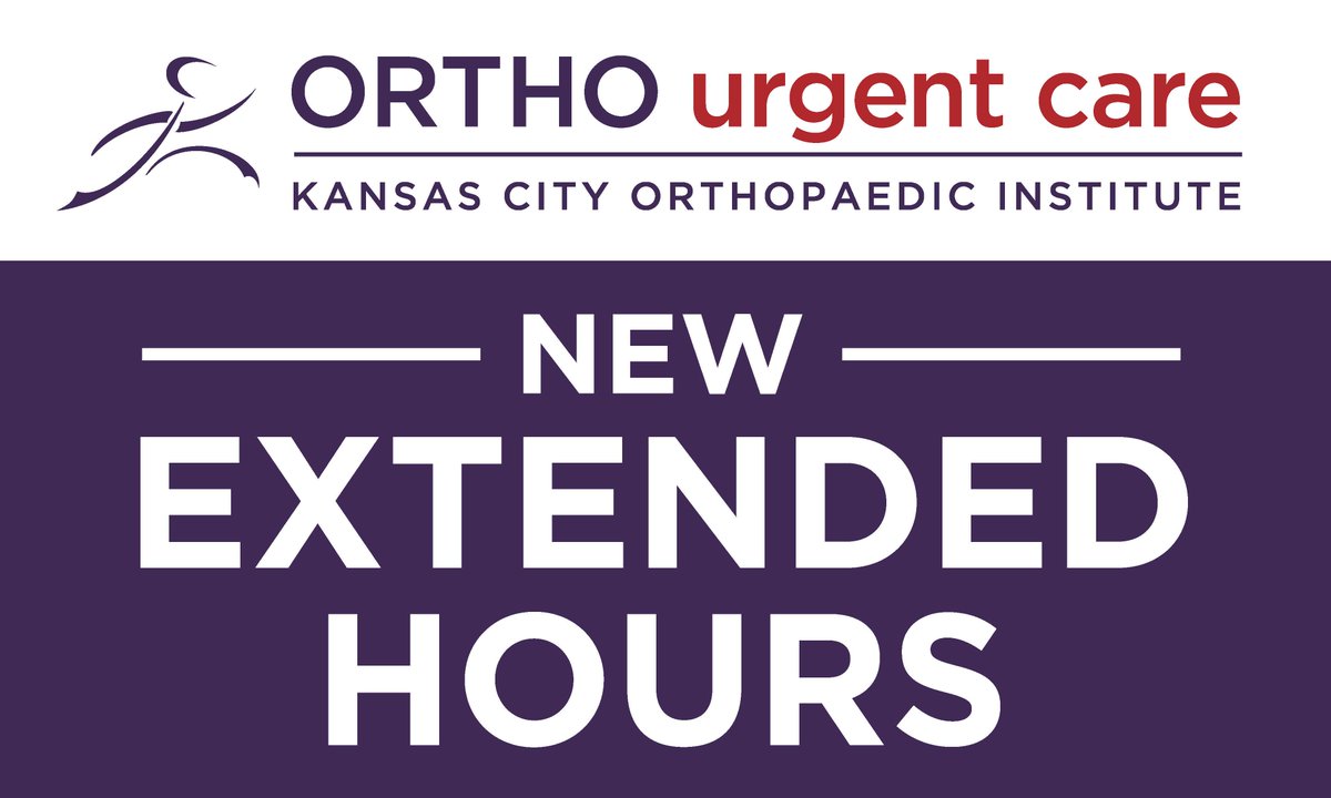 KCOrthopaedics's tweet photo. We are very excited to hours that we now have new extended hours for Ortho Urgent Care.  We will now be able to see patients from 8am - 8pm Monday through Friday.  Our weekend hours will remain 10am - 4pm. #KCOI https://t.co/wlcFdpZK2M