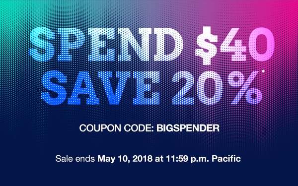 Be a big spender this week! Save 20% when you spend $40 or more in a single order on Dotster.com. Exclusions apply.