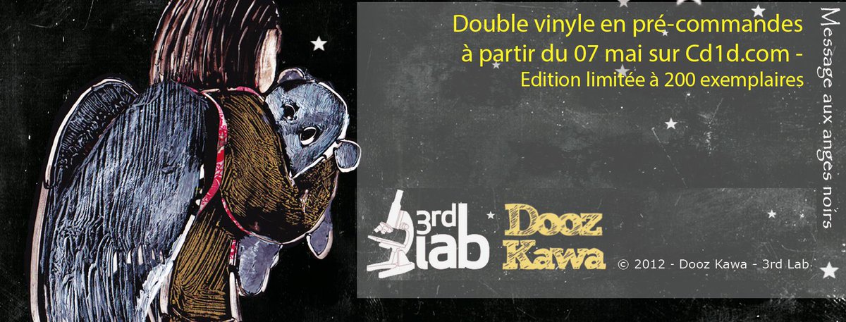 PRECO exclusive sur <a href="/cd1d/">CD1D</a> du double vinyle "Message aux anges noires" de Dooz Kawa ! 200 pièces en vente, autant dire qu'il faut pas trop traîner si t'en veux un ! cd1d.com/fr/album/messa… @doozkawa