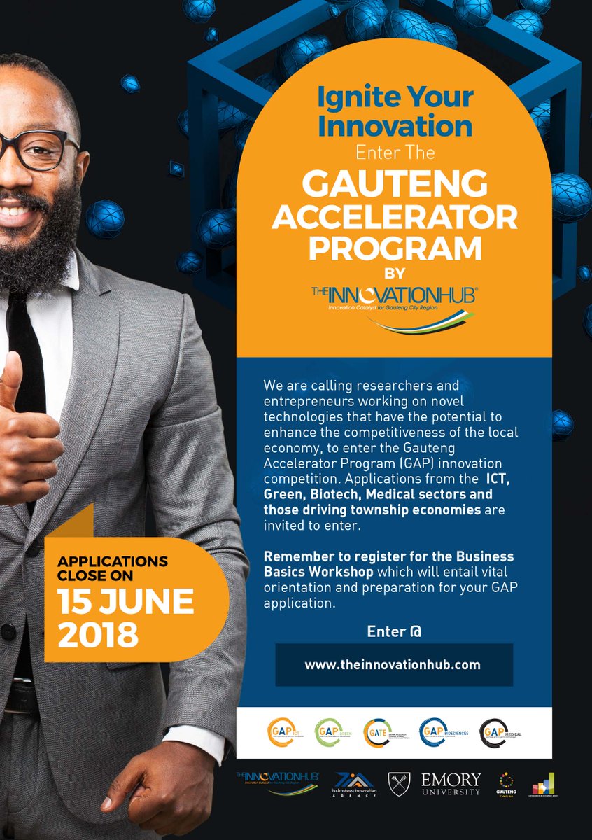 Ureshnie1's tweet photo. The Innovation GAP competition is open to researchers and entrepreneurs in the Medical technology, Biotechnology, ICT and Green sectors, as well as township entrepreneurs with innovation in the four sectors https://t.co/WjMiolfO2K