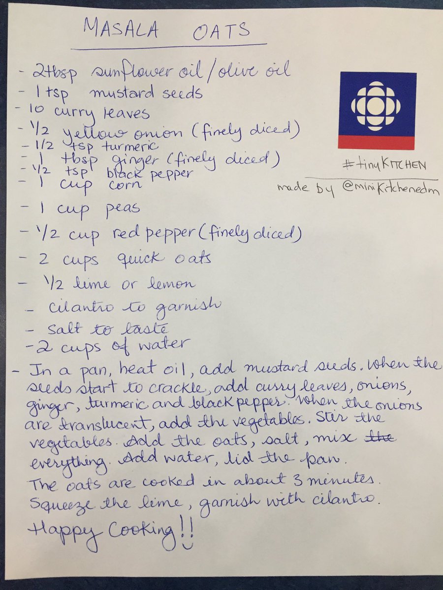 knako's tweet image. A recipe for yum @MiniKitchenEdm @EdmAMCBC #tinykitchen @adriennepancbc @GarretteMcGowan