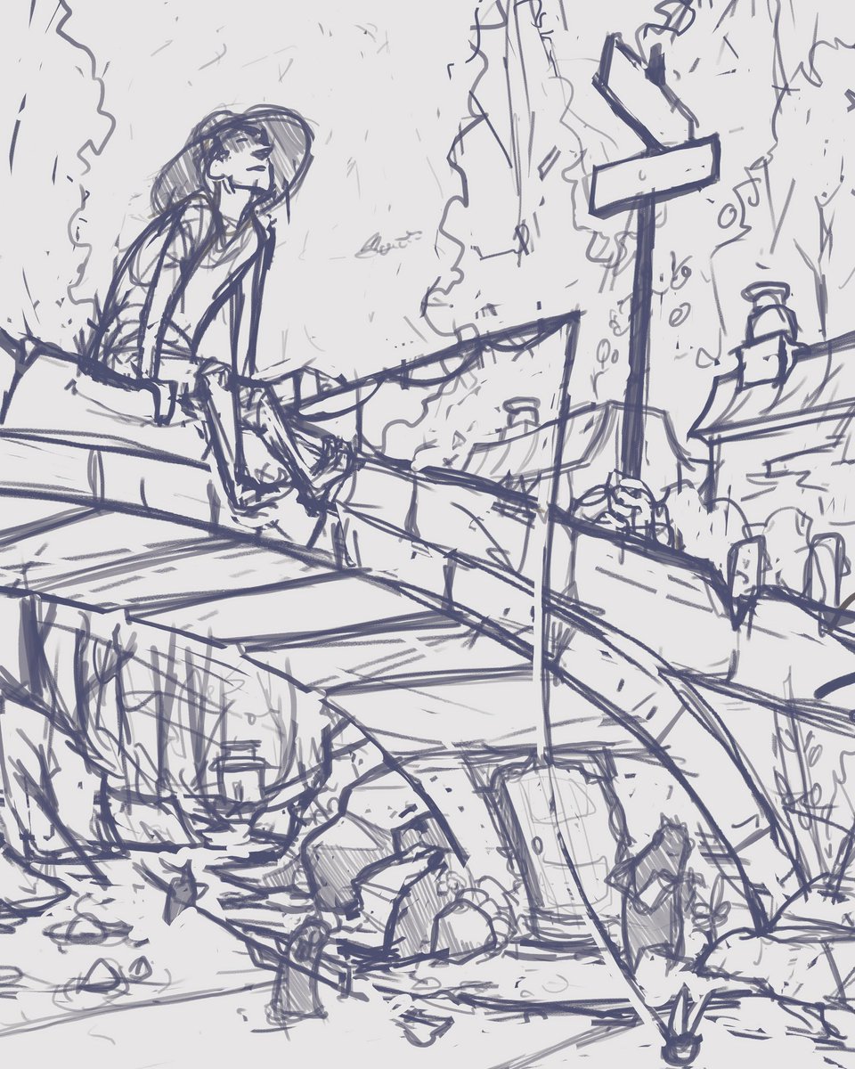 Micah_Rauch's tweet image. A beautiful peaceful stop alongside the creek. Time to catch lunch and enjoy the day. If one keeps an eye out they might find that they aren't the only ones out and about too.

#cryptidart #fishing #initialsketch #peacefullife