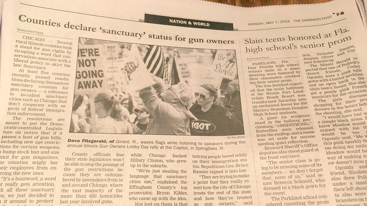 norassic_park's tweet photo. Cannot handle the juxtaposition of these two headlines today. #NeverAgain https://t.co/GUhXL4b5Io
