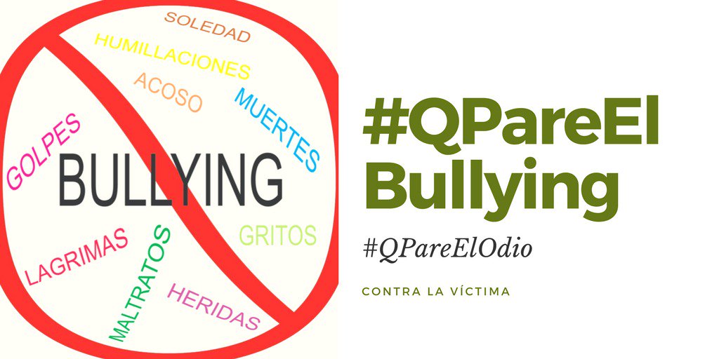 #QPareElOdio no mas bullying en contra de la víctima ni nadie.  Que se aprenda la lección: toda acción tiene una reacción.