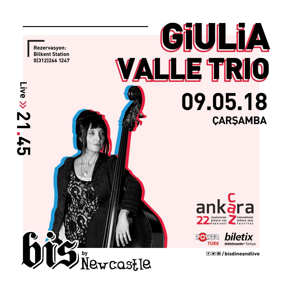 bisbynewcastle's tweet photo. Ankara Caz Müziğe doyacak! Giulia Valle Trio, 22. Uluslararası Ankara Caz Festivali ile #Bis by Newcastle’da.
#bisteyiz #Ankara #Jazz #Caz #GiuliaValleTrio #uluslararasıcazfestivali #ankaracazfestivali  #music #sahne #müzik #bilkentstation #stage #bilkent https://t.co/9Ji11TPbZg
