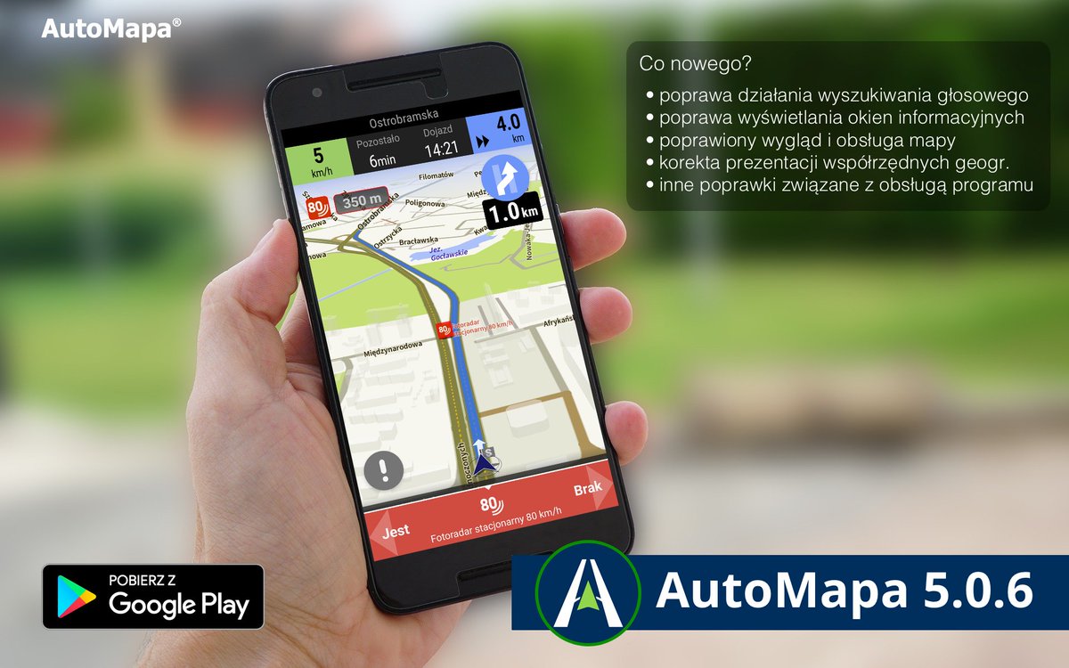 AutoMapa's tweet photo. Majówka była na nas bardzo pracowita ;)
W Google Play https://t.co/WFu9qrTiWq znajdziecie aktualizację #AutoMapa5 do wersji 5.0.6 zawierającej poprawki najczęściej zgłaszanych przez Was uwag.
Ich listę znajdziecie na poniższej grafice.
Kolejne nowości już w drodze! https://t.co/71AzPhkcuW
