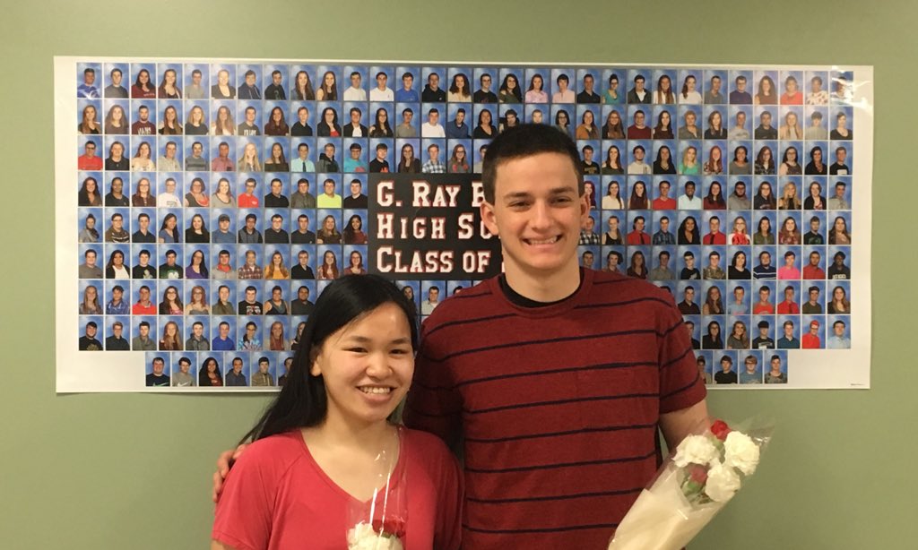 grbhighschool's tweet photo. Congratulations to our Class of 2018 Valedictorian, Jacob Geitner, and our Salutatorian, Maddi Lang. https://t.co/BA8RWAOYph