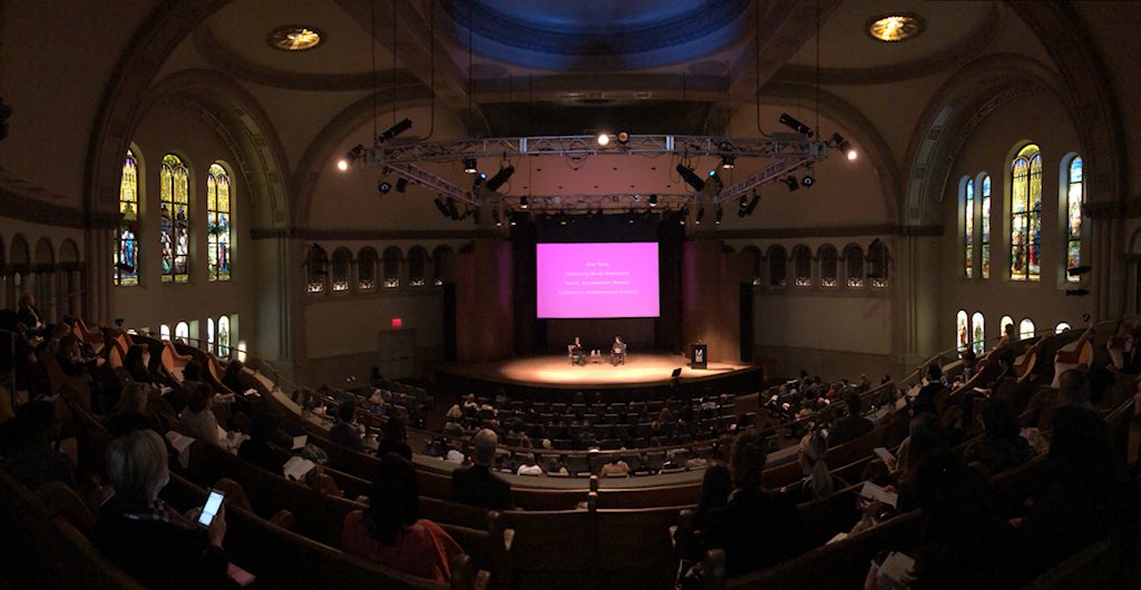 caro_ft's tweet photo. Beautiful auditorium for #aamc2018 Looking forward to speaking later: ‘Continuing the conversation: Curators and Technologists United’ - part 2 of the conversation started at #MCN2017 https://t.co/sPXHHopiov