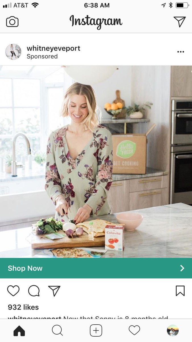 cherylj24's tweet photo. If I see one more Hello Fresh social ad with a “celebrity” in it I’m going to puke. Please stop. https://t.co/qX3Nm1r8B1