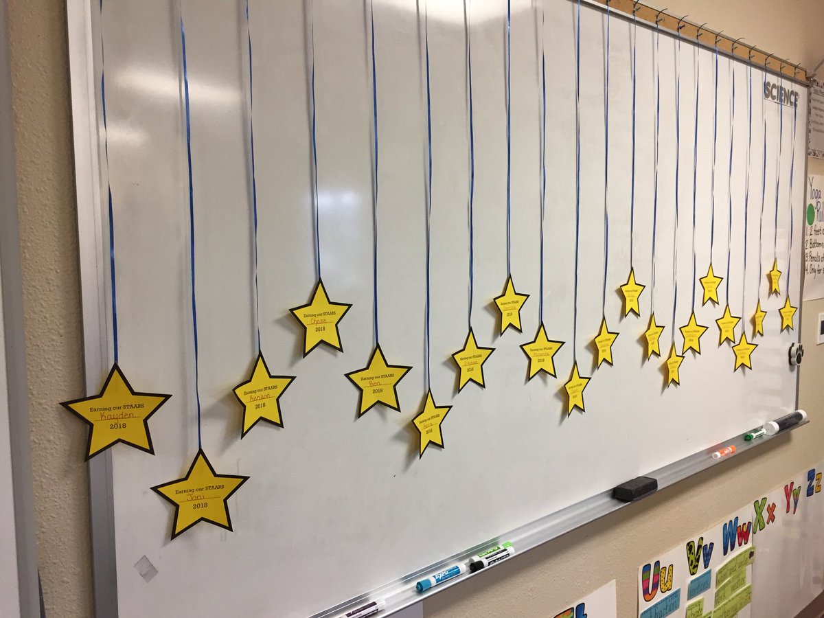 klcushenbery's tweet photo. Pumped for STAAR review week! We are All STAARs! @MaggieBellTX @BeckElem https://t.co/U7QbGesiHY