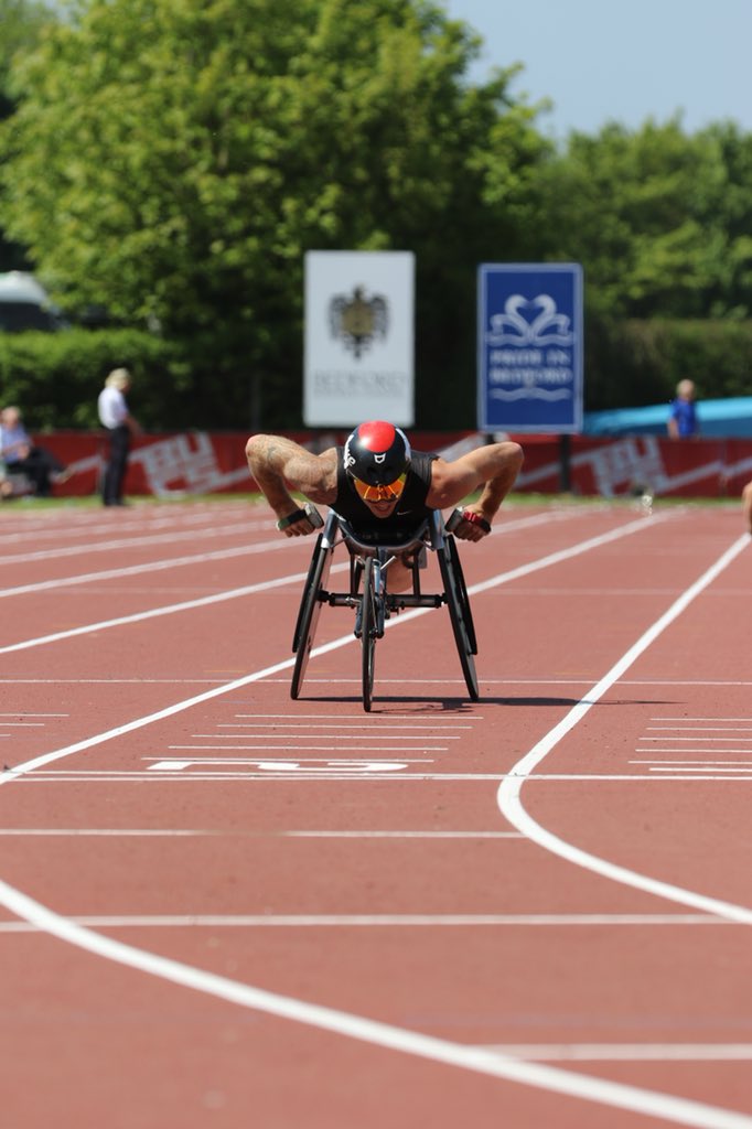 HarlowWR's tweet photo. Double win & 1:32.79 800m for @richchiassaro . Slightly quicker than last weekends 1:32.88 at a very soggy Stoke Mandeville . Next race is in Switzerland in a couple of weeks ! 📸 @peter_milsom69 . ♿️🇬🇧 #britishathletics #parathletics #BUCSathletics #harlowwcr https://t.co/anSg0oAKIv