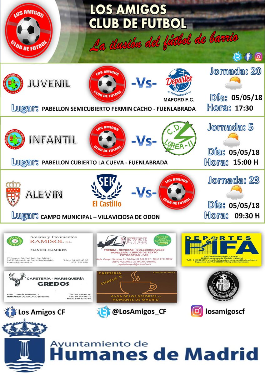 LosAmigos_CF's tweet photo. Buenos días Amigos/as, aquí dejamos los horarios de la próxima jornada #FORZAAMIGOS !! https://t.co/ZAdHUKL8zP