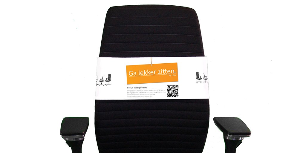 Beta_stoelen's tweet photo. Om het goed instellen van bureaustoelen te vergemakkelijken gaan we de stoelen uit ons kernassortiment afleveren met een sjerp met daarop de QR-code naar de zitinstructie. Makkelijk voor de gebruiker toch? Zo zorgen we ervoor dat iedereen op kantoor goed en prettig kan zitten! https://t.co/V7lgUAN3MT