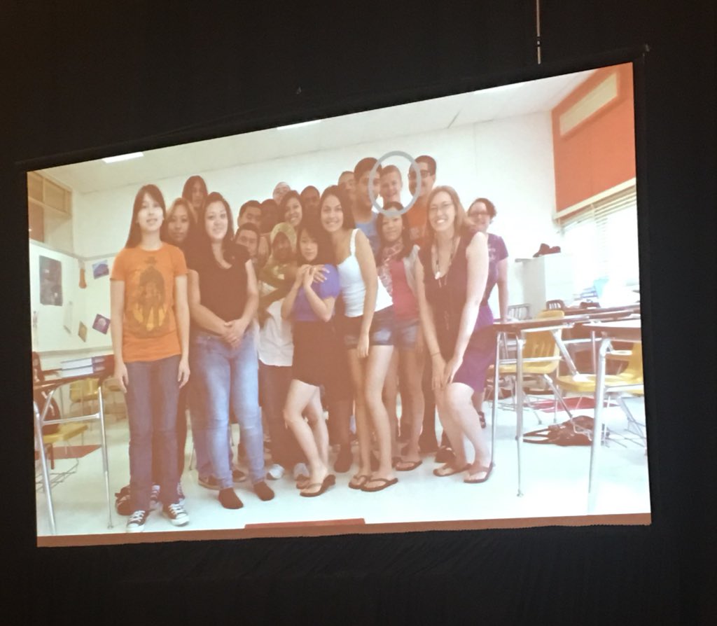 pammoran's tweet photo. “My  job isn’t to teach kids to be more like me but rather that they become more like themselves” says Va Teacher of the Year as she speaks to equity in her stories of kids who found their own paths to learning #vass2018 #vass18 https://t.co/qc8MFUIYQl