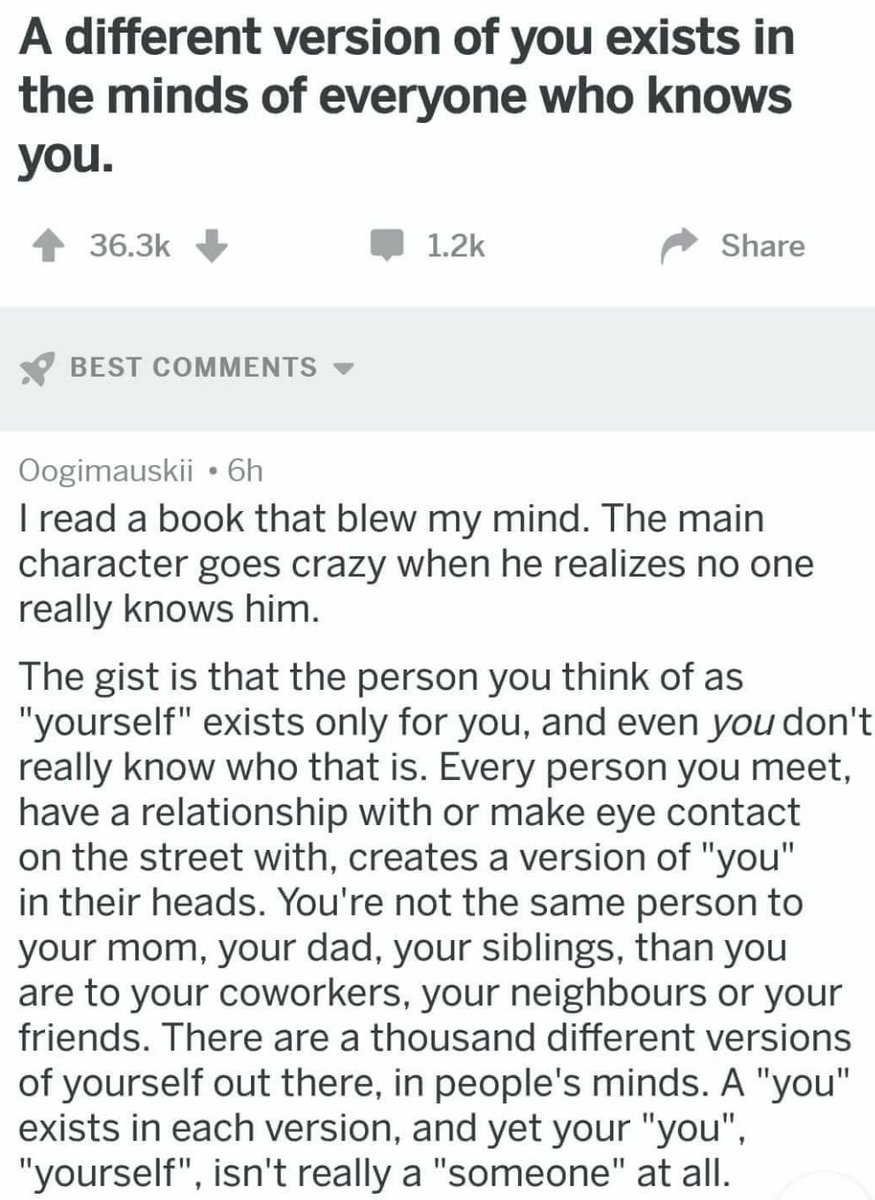 A different version of you exists in the minds of everyone who knows you. #deepthoughts #MondayMotivation