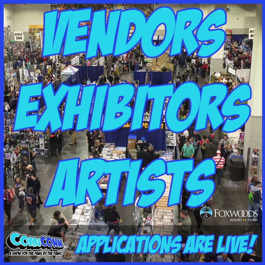 Have you reserved your vending space for #ComiCONN2018 yet?

No? What are you waiting for?

Reserve your space TODAY before we are sold out!

buff.ly/2KKJIrc

#AShowForTheFansByTheFans #FoxwoodsResortCasino #vending #artistalley