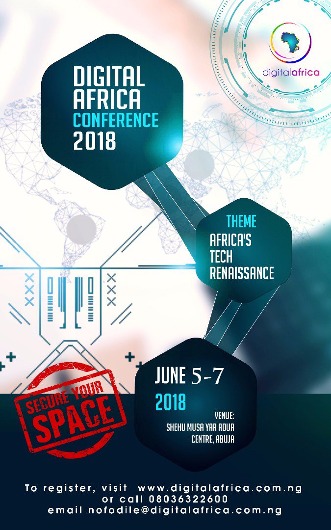 Infonineorg's tweet photo. Hey there! 
If you are a startup and would like to pitch your innovative idea at the Digital Africa Conference 2018, send the name of your startup, a sample of your innovation or pitch-deck, location and contact details to programs@nine.org.ng.
#digitalconference2018
#pitching https://t.co/L8B5t877Yu