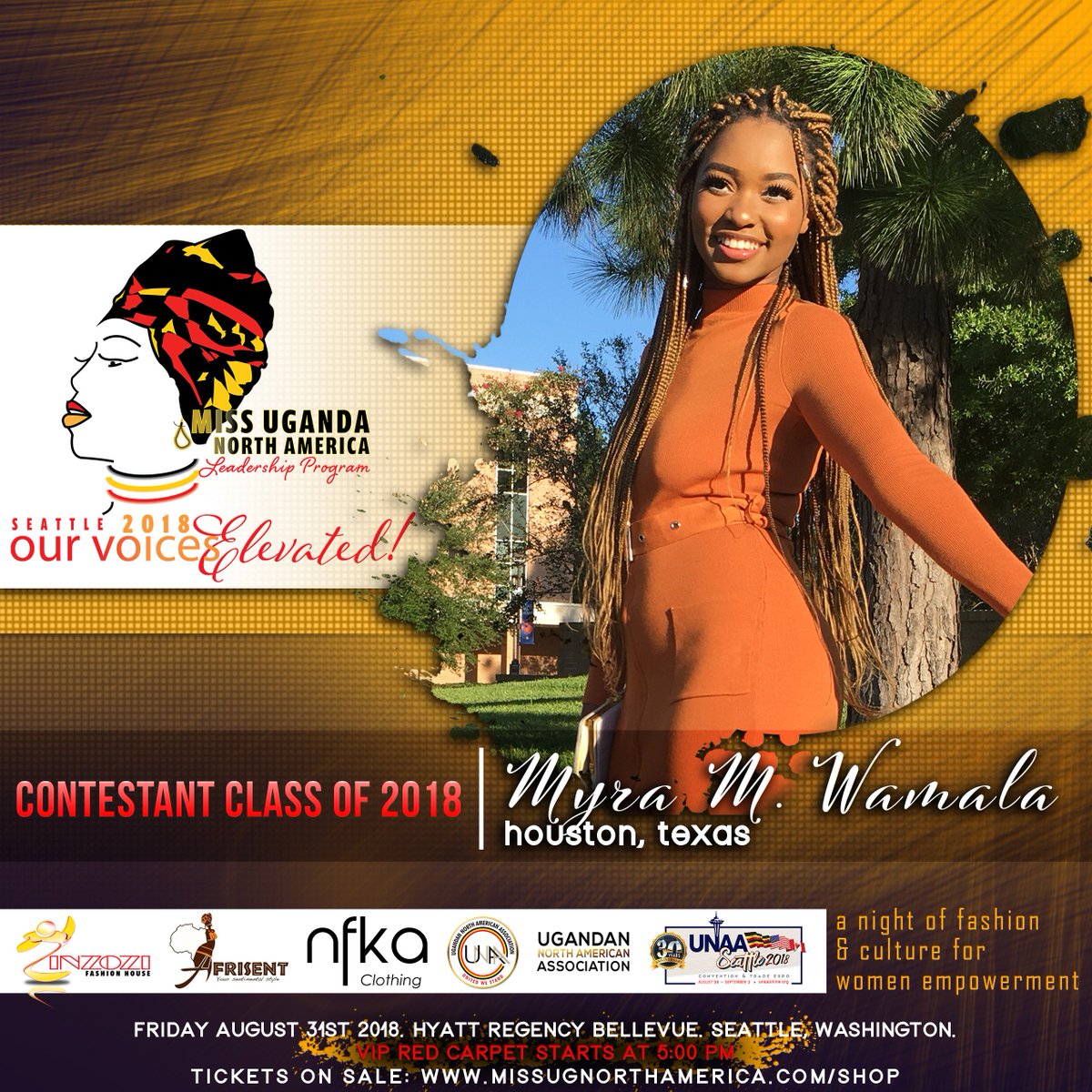 missuganda_na's tweet photo. All our contestants must answer one question: how will I help one, two, hundreds or thousands in my community? It's more than just a Crown.

Introducing Myra Muyinza Wamala, born and raised in Houston, Texas. She is a sophomore at Sam Houston State University, majoring in nursing https://t.co/8rQWqjjPOY