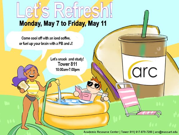 Stop by the ARC and fix yourself a peanut butter &amp; jelly sandwich! Iced coffee served too!! <a href="/CACPArtMobile/">sparc! the ArtMobile</a> .<a href="/SGAMassArt/">MassArt SGA</a> .<a href="/MassArtIEC/">MassArt IEC</a> .<a href="/biomedia_lab/">BioMedia Lab</a>