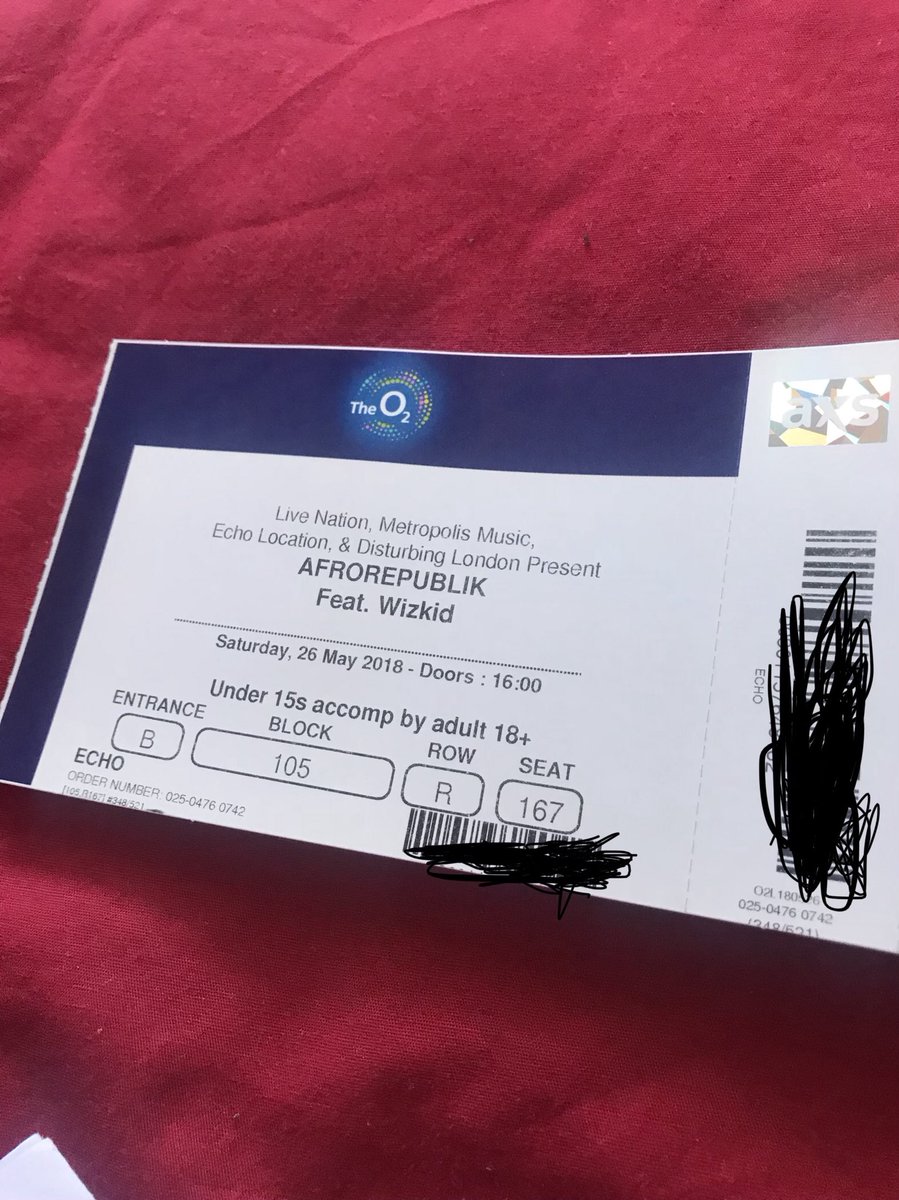 LakerRz's tweet photo. @wizkidayo @WizkidSource Ticket delivered through the post,I’m all set.Last year we made history wit unforgettable performance at Royal Herbert Hall,we take it 2another level this year n raise d bar as Wizkid will bcome d 1st African artiste 2 headline a show@02 Arena Greenwich https://t.co/5mGZ5l9FDo