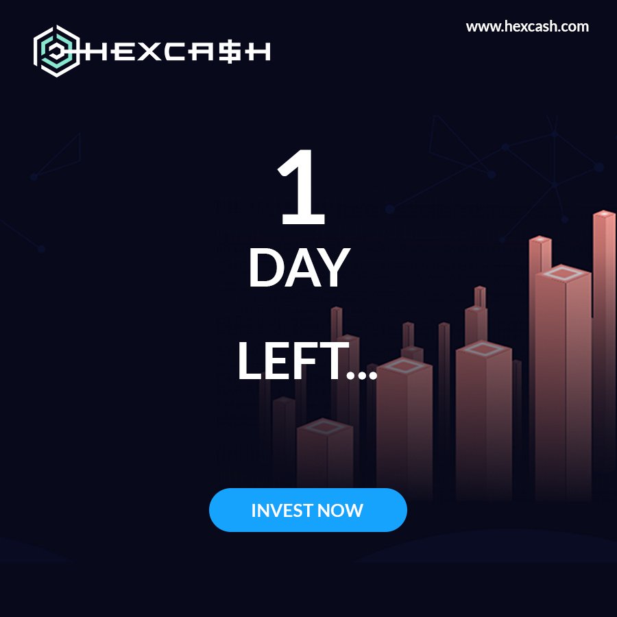hexcashofficial's tweet photo. Only 1 Day Left for Pre Sale, Never forget This Golden Opportunity to Smartly Manage your fund under your control. 
#HEXCASH at 0.25$/Token  Register at https://t.co/SRsbFpY1nD . https://t.co/9GXjJR4HFu