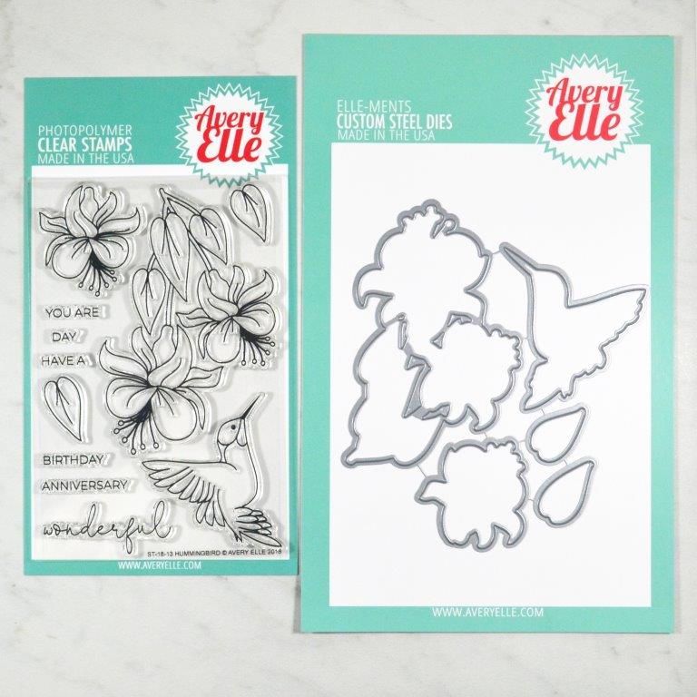 AveryElleStamps's tweet photo. Comin' at you with the first of the sneak peeks of our new release (available Thursday)! Here are our Hummingbirds stamps and dies. Stay tuned for product previews the next three days. #averyellestamps #hummingbirds #aesummer2018 https://t.co/rZQ39vXnii