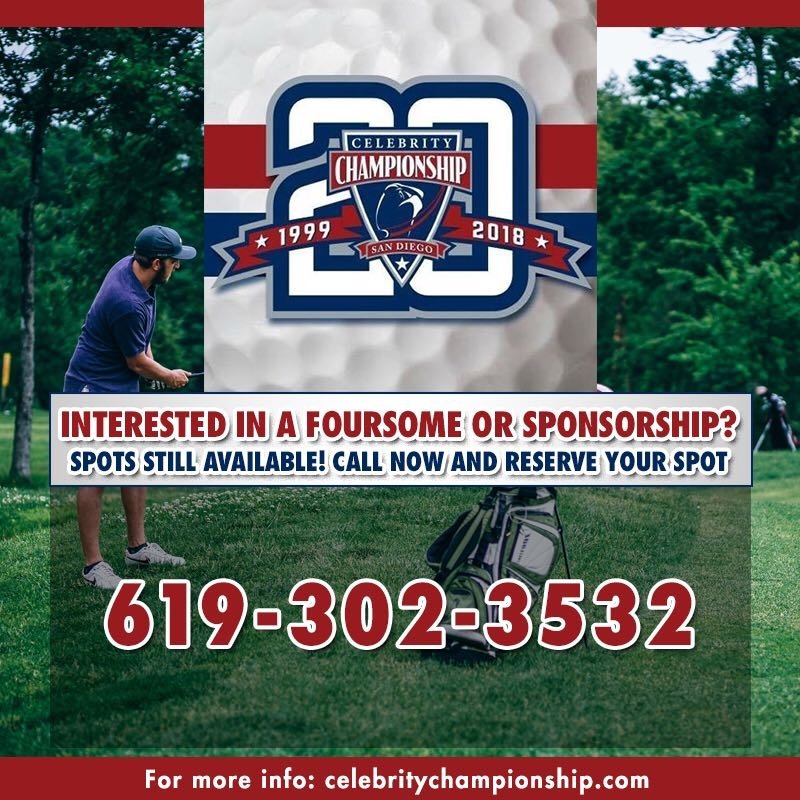 CelebGolfAssoc's tweet photo. HAPPY Monday! The #CelebrityChampionship is back celebrating it's #20thAnniversary May 17-20, bringing over 50 of the best #celebritygolfers in the 🌎 together to participate in a #CelebAmTournament! #Sponsorship's & #4some Packages STILL Available: 619-302-3532 #SDGolf #golfSD https://t.co/ptXNl0GzYY