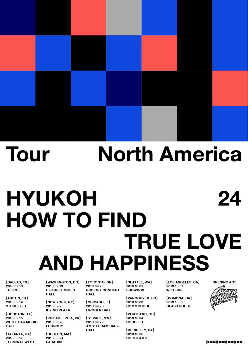 ❣️HYUKOH <24 Tour - North America>❣️
NA Tour dates 2018 with new album 24 coming soon ! 👂

🏄‍♂️Opening Act : <a href="/INNRWVE/">𝐈𝐍𝐍𝐄𝐑 𝐖𝐀𝐕𝐄</a> 🌊
Tickets ON SALE : Fri. May 11, 2018 @ 10:00 AM local times 

#HYUKOH #혁오 #ฮยอกโอ #赫吴 #ヒョゴ #HYUKOH2018 #HYUKOHNorthAmerica2018