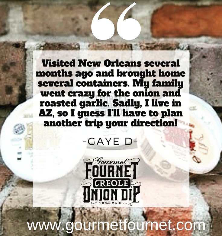 gourmetfournet's tweet photo. We might make good stuff when our customers are still thinking about our dips even after they've left the state ❤❤❤ Thanks for the kind words Gaye! We hope you make it back soon too! #happydipping #mondaymotivation #customerreview #happydipper https://t.co/dgWakOWYCG