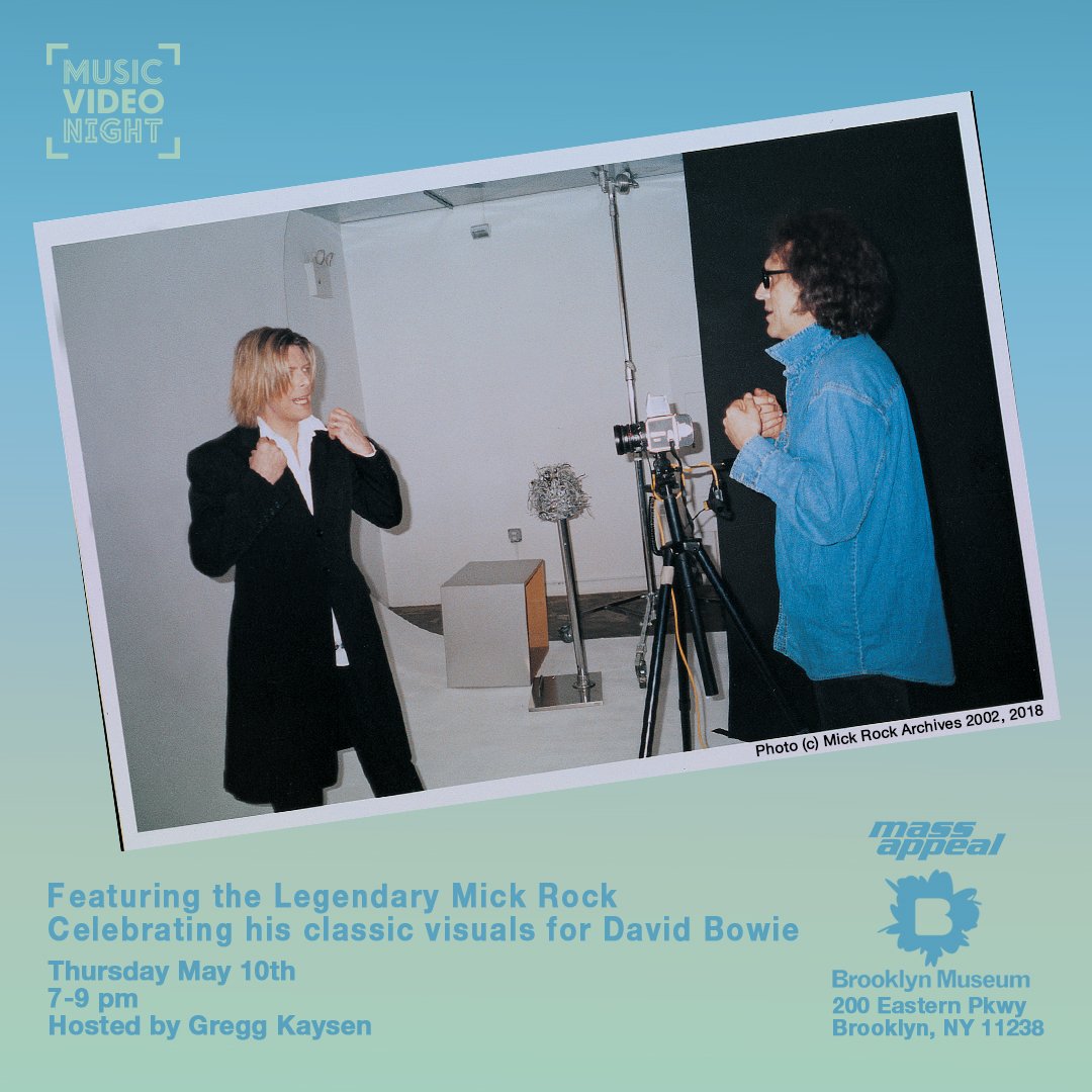 Join me for Music Video Night x #DavidBowie at <a href="/brooklynmuseum/">Brooklyn Museum</a> this Thurs, May 10th from 7-9pm as part of the ‘David Bowie Is’ exhibition!

Visit bit.ly/2I1xA3m for tickets! xM

#musicvideonight #mickrock #lifeonmars #spaceoddity #thejeangenie #brooklynmuseum