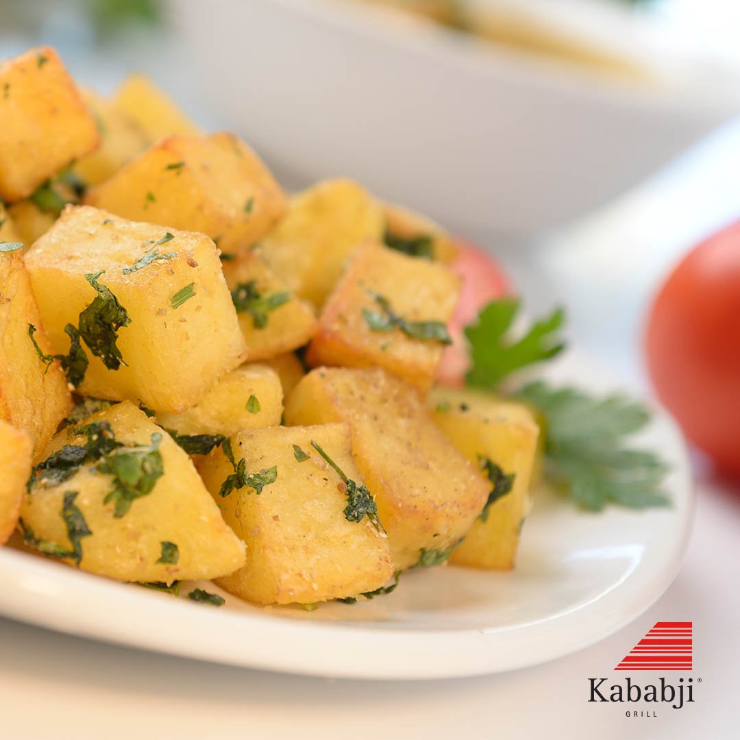 Share some Potato with Coriander with friends and family as perfect side dish for your meal. #Kababji #Dubai #AbuDhabi