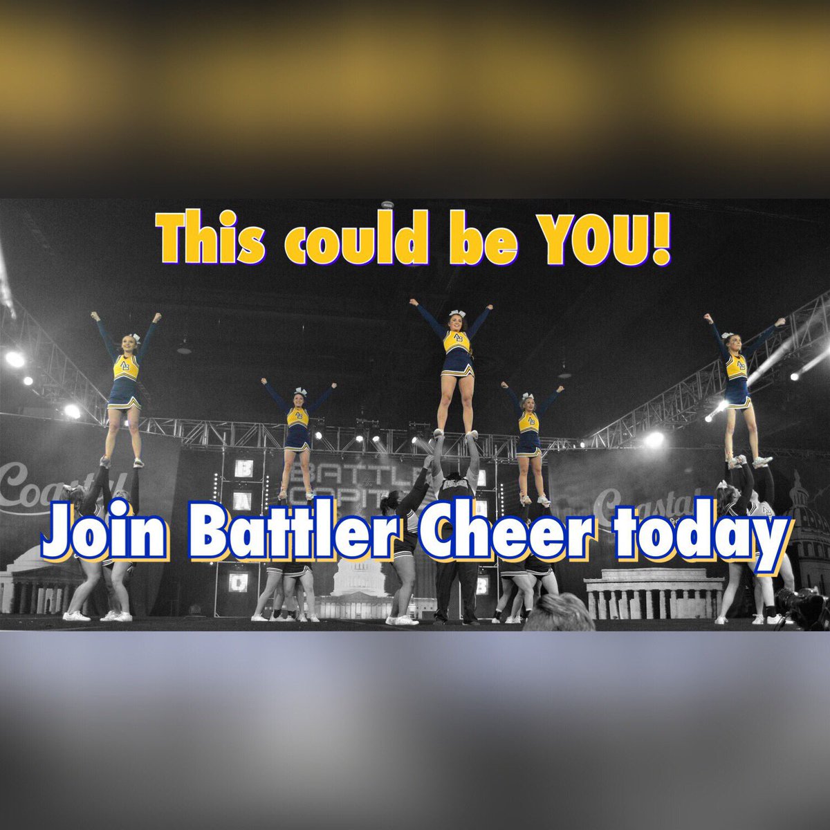 Be apart of our top 10 Nationally ranked program!

Battler Cheer is looking for a flyer and a base. Yes, scholarships are available. DM us or email Coach Kristi (dewaltkb@ab.edu) today for more information! Don’t miss your chance!