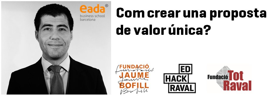 hgardo's tweet photo. Avui som a la #masterclass de @EADABusiness sobre la proposta de valor única (PVU). Una bona referencia per als que ens seguiu des de casa! (https://t.co/RGWttWujdH) #EDhackRaval #jopersonalitzo #joacompanyo #joenforteixo #joconnecto #EDhackSprint #PVU https://t.co/JXD0aZ1SDN