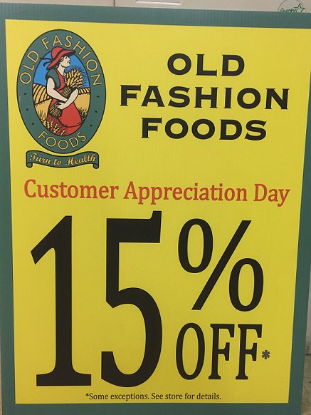 OLDFASHIONFOODS's tweet image. TODAY is CUSTOMER APPRECIATION DAY!

Get 15% OFF* EVERYTHING in the STORE

Stock Up &amp;amp; Save$$$

*some exceptions