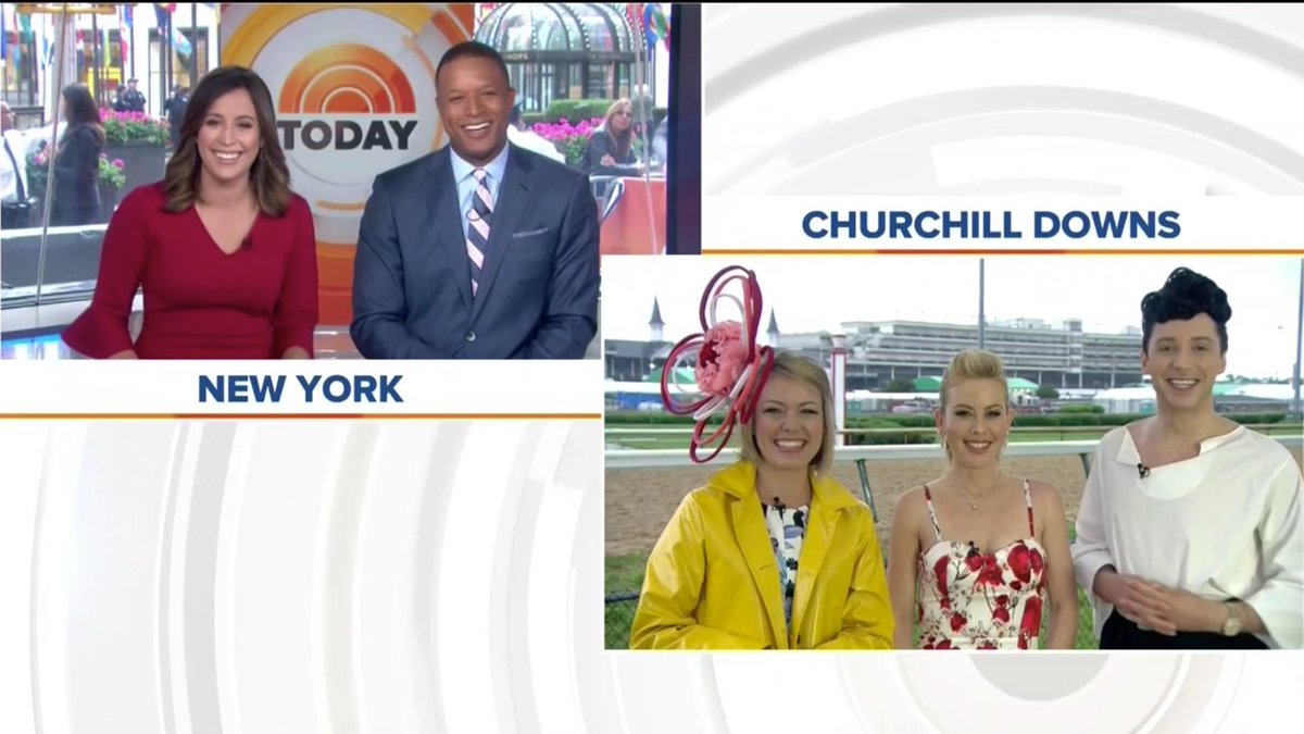 JanePostCompany's tweet photo. Winning at the #KentuckyDerby #JanePost slicker and @DylanDreyerNBC #TodayShow https://t.co/7bB2HmW7m4