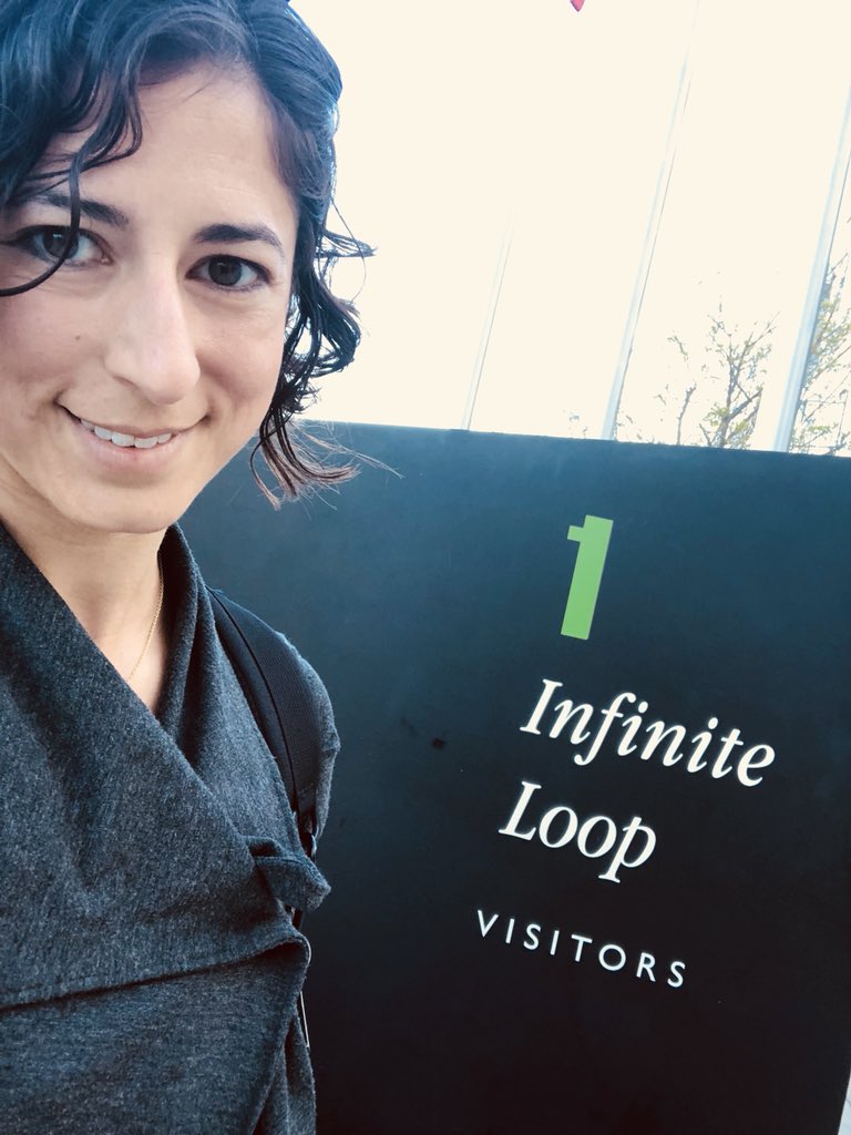 Selfie in front of 1 Infinite Loop sign