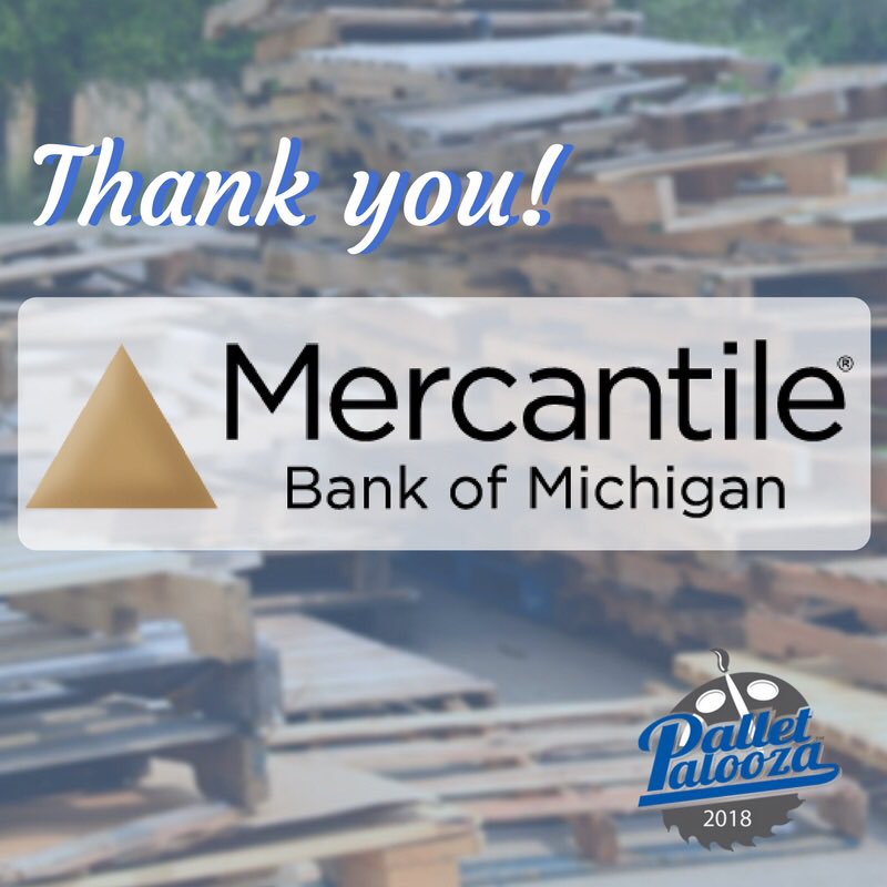 PalletPalooza's tweet photo. HUGE thanks to @MercBank for their support of PalletPalooza π #PalletPalooza2018 #GoodwillSWMI https://t.co/KabHAzcBpk