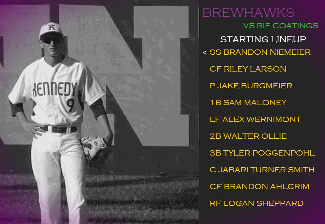 Brew_Hawks's tweet photo. Week 2 starting lineup brought to you by team sponsors #Hyvee #FatTuesday's #WalnutTap #WeluPrintingCompany #WernimontFamilyFarm. 7 pm @ McAleece Park. https://t.co/PF4DxppAGl
